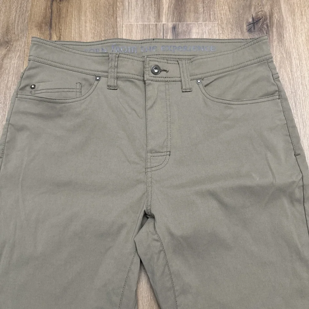 PrAna Brion Pants Men's 34x29 Straight‎ Nylon Blend Stretch Slim Fit Brown Green - Picture 2 of 11